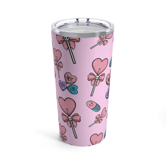 pink pastel goth 20 oz tumbler candy hearts sublimation