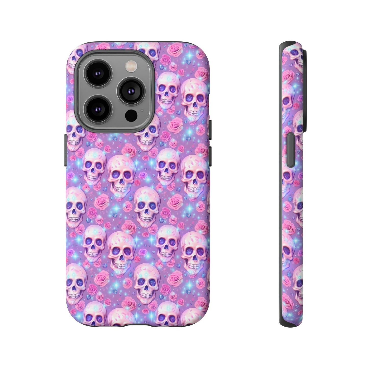 Phone Case - Skull and Roses Pastel Goth Tough Case