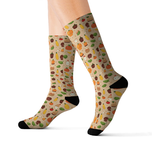Kawaii Novelty Socks, Thanksgiving Socks Casual Funny Fun Socks for Men & Women,