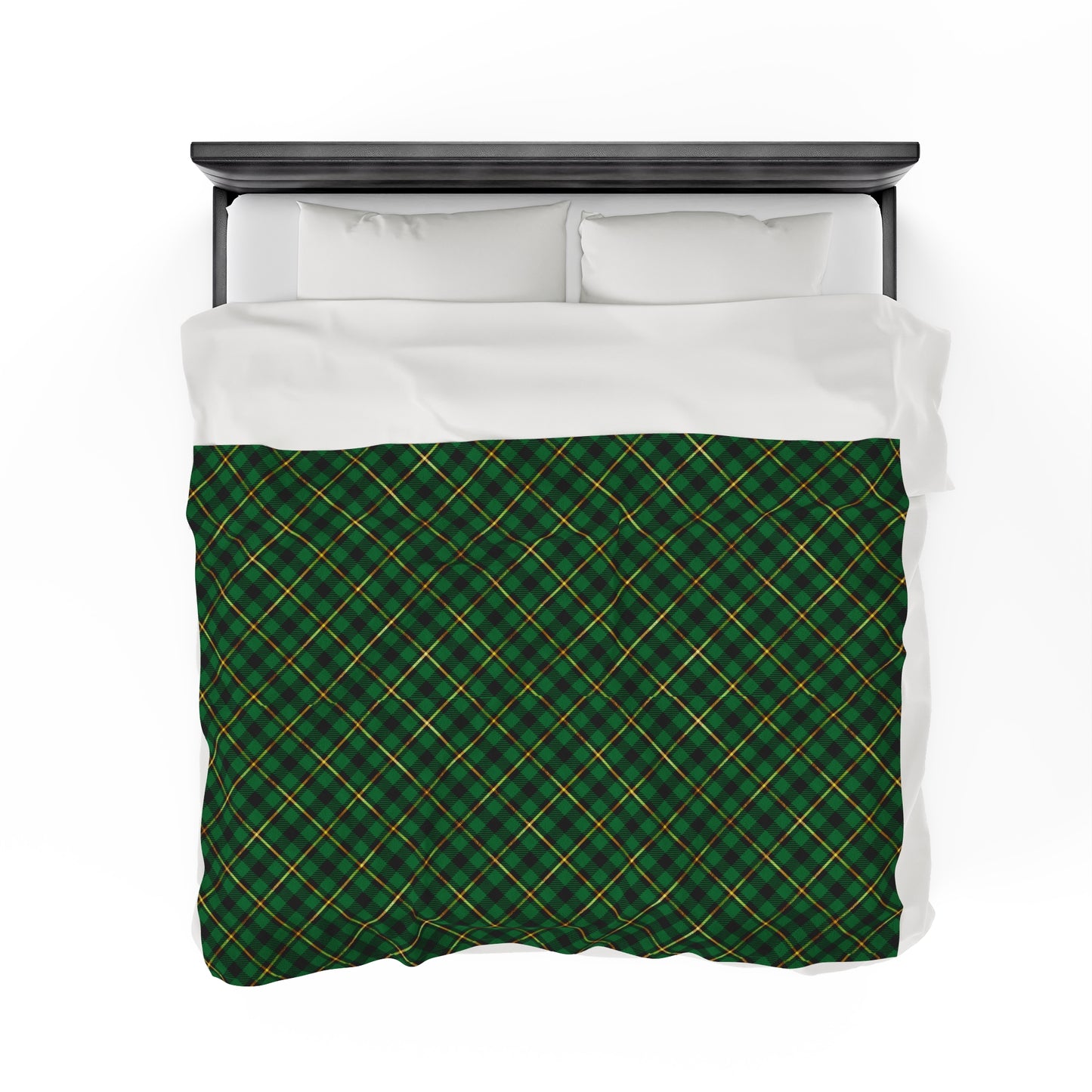 Plush Blanket Green Plaid Velveteen Throw Blanket Couch