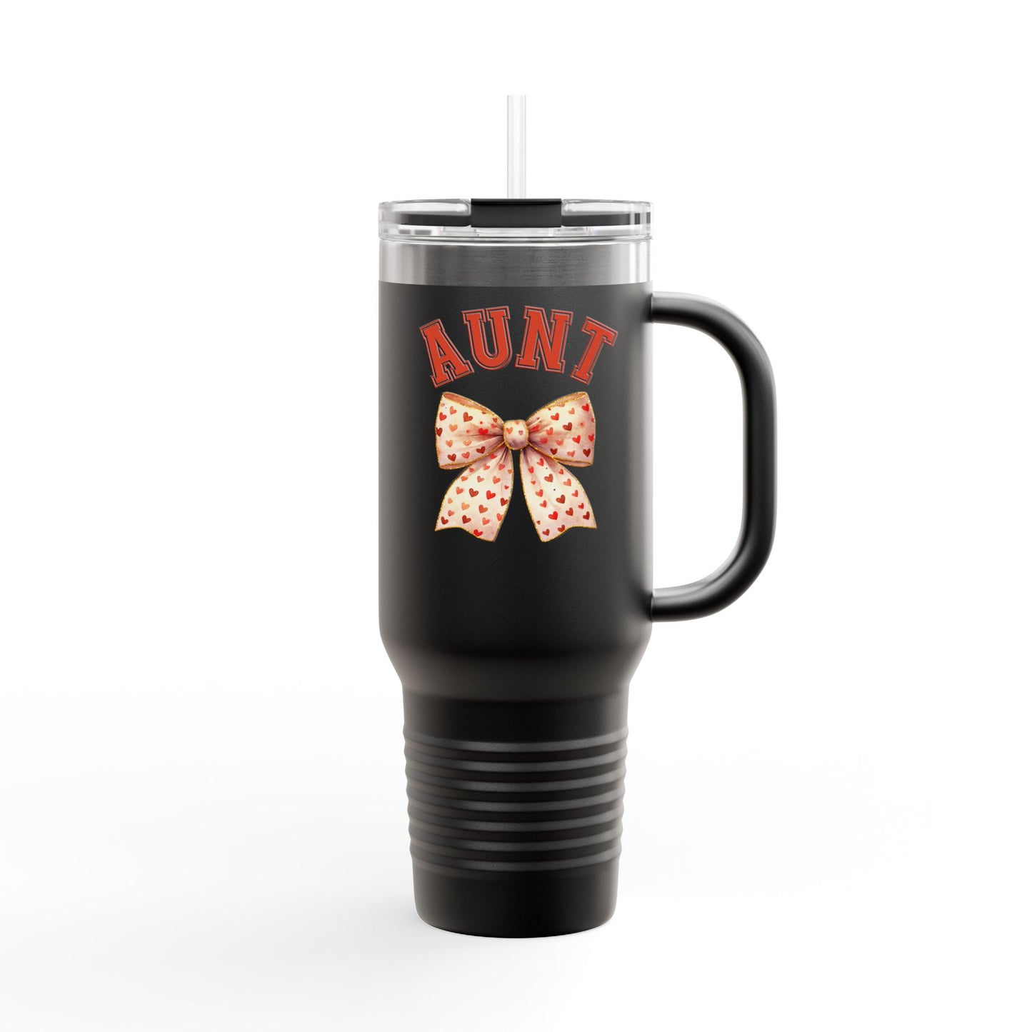 Aunt Coquette Stlye Insulated Travel Mug, Coquette Bow Coffee Tumbler, 40oz Stainless Steel