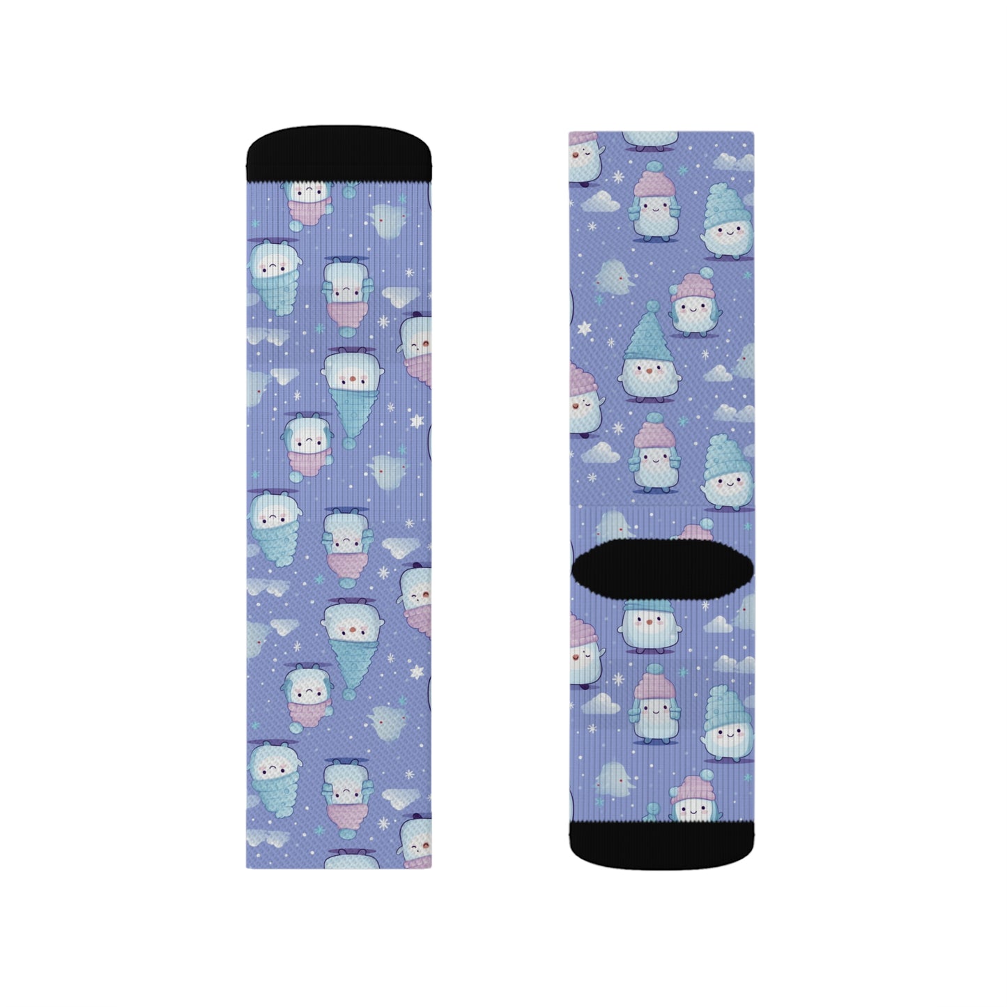 Kawaii Casual Socks, Blue Novelty Socks, Cool Cute Warm Socks, Fun Cozy