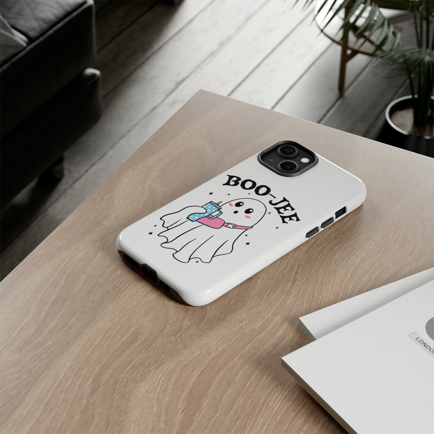 Boo Jee Ghost Phone Case, Halloween Cell Phone Case, Cute iPhone 15 Case