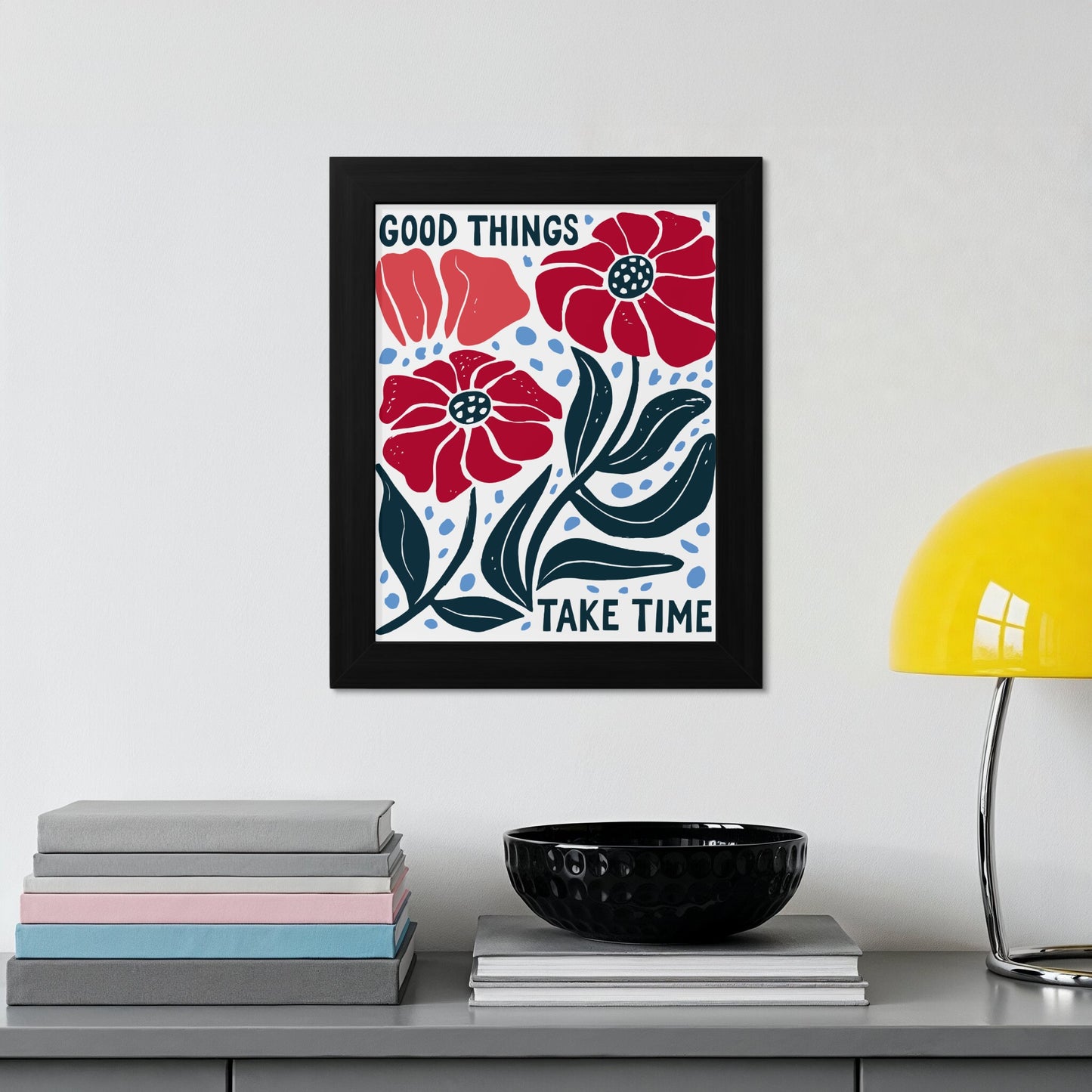 Good Things Take Time Floral Wall Art product type