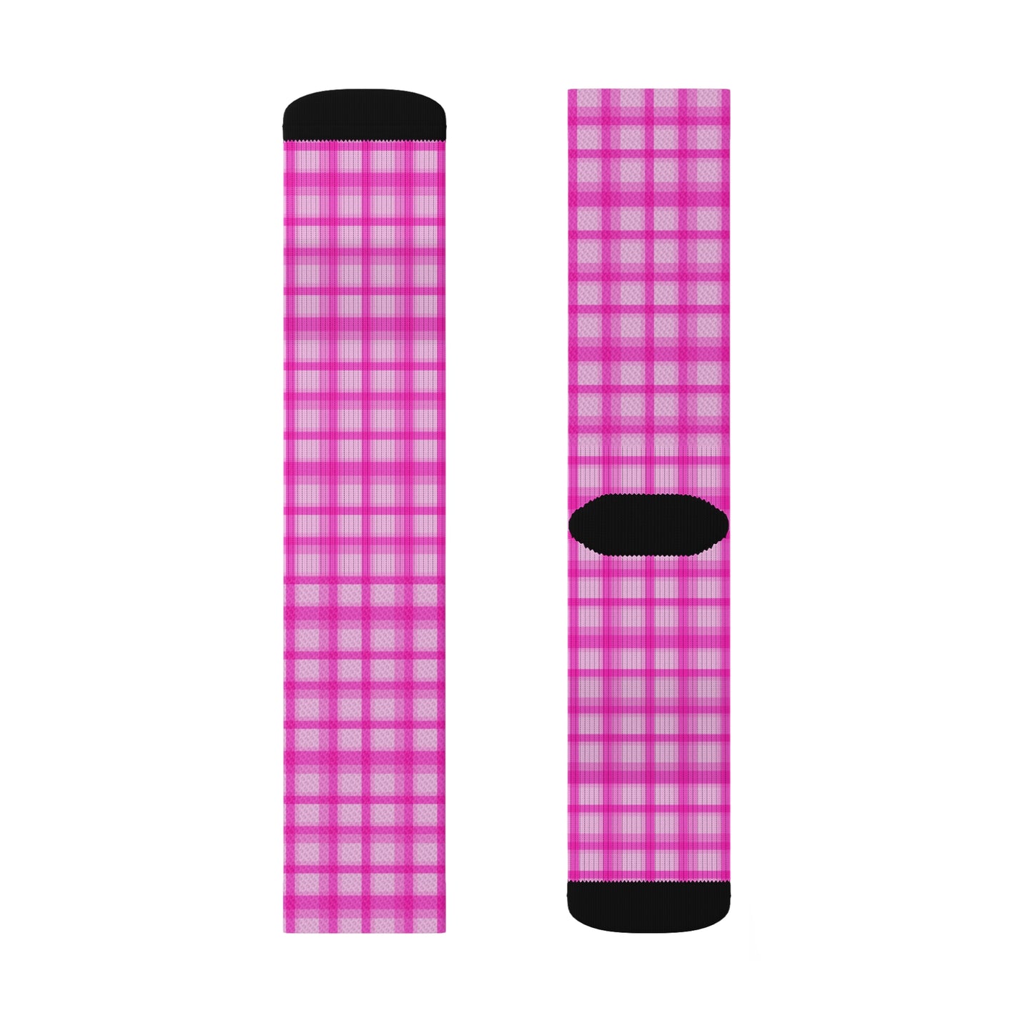 Pink Checkered Novelty Socks Valentine's Day Socks, Cute Sublimation Socks