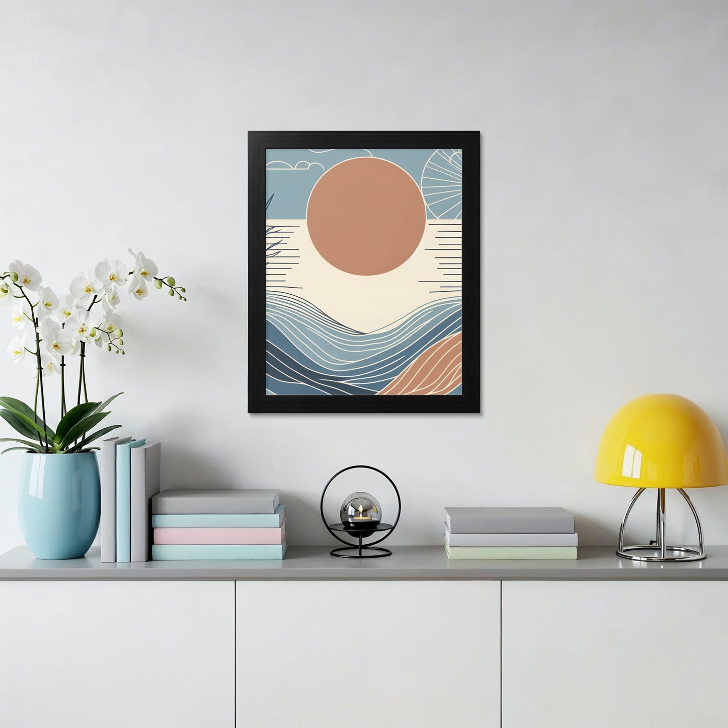 Abstract Mountain and Sun Framed Art Print product type