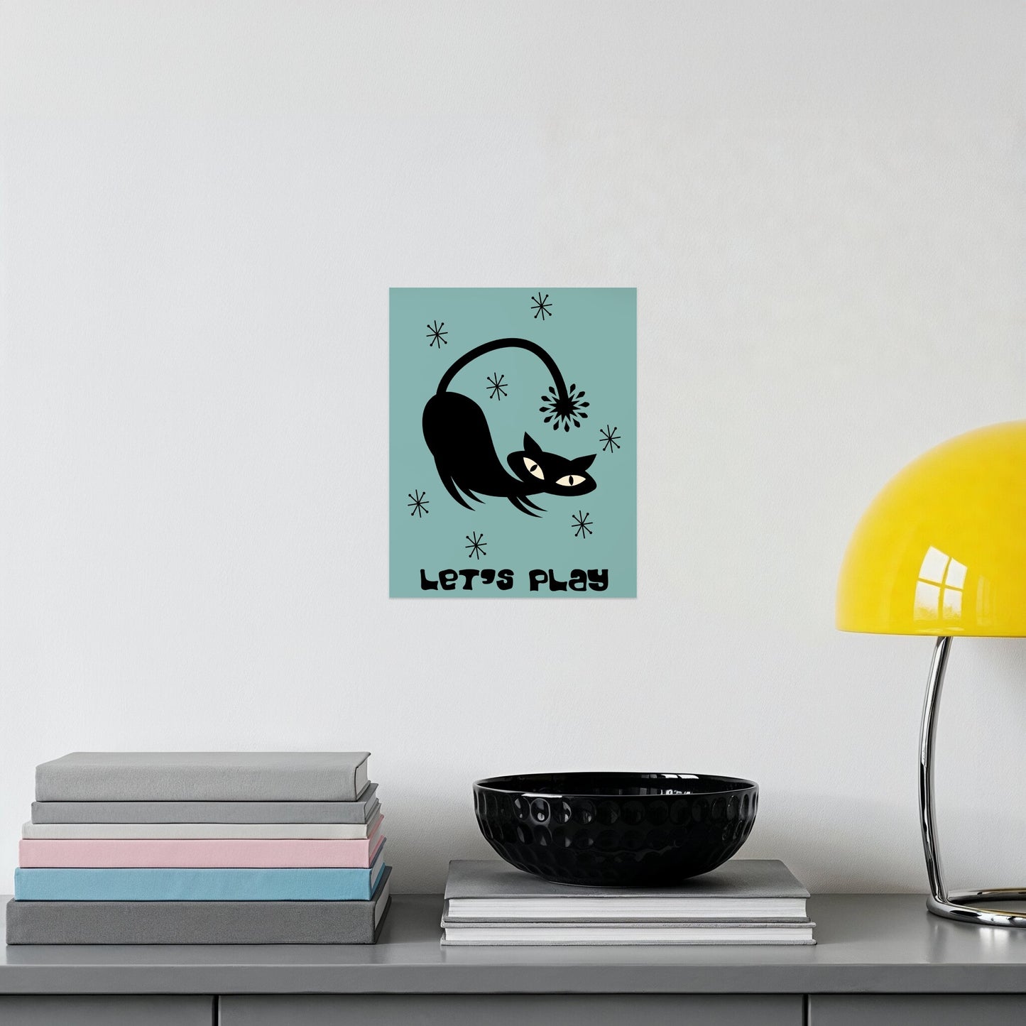 Let's Play Cat Themed Room Decor Art Print product