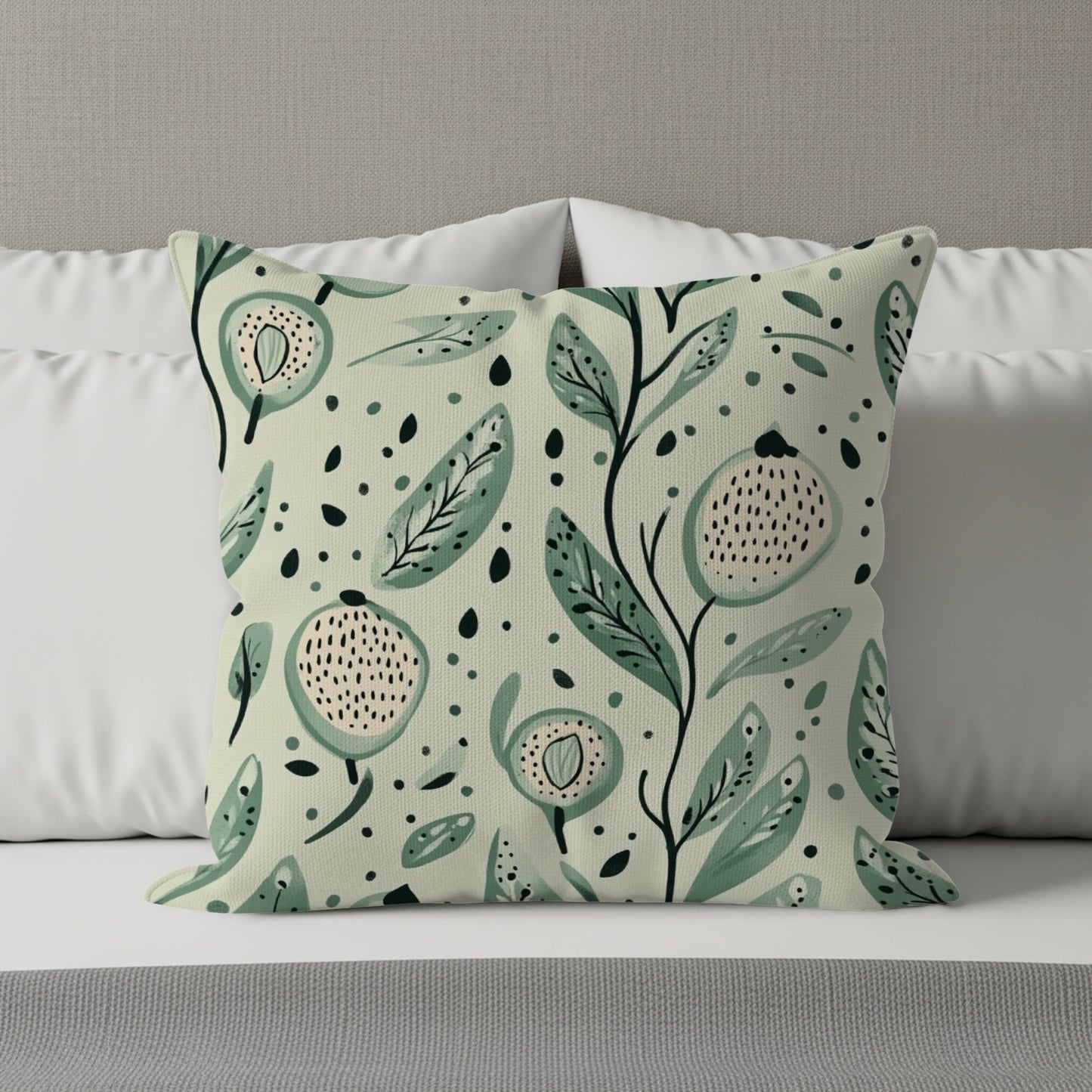Decorative botanical patterned throw pillow product