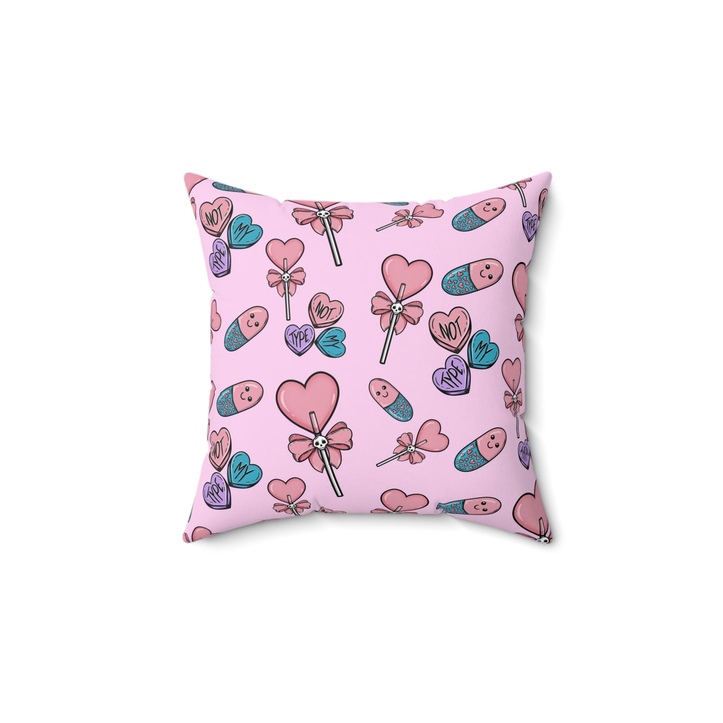 Pastel Goth Valentine's Day Pillow and Pillow Cover Pillow Spun Polyester Square Pillow