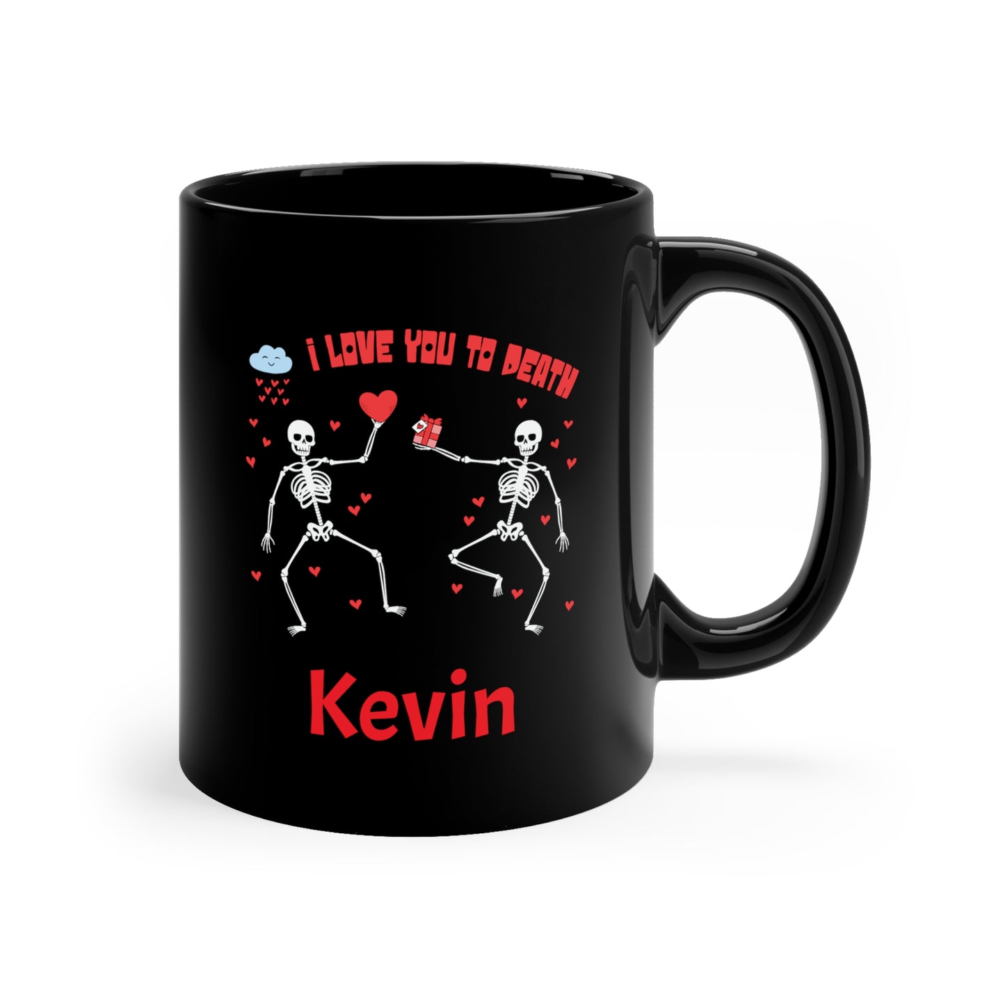 Dancing Skeleton Valentine Personalize Coffee Mug, Funny Goth Valentine Day Gift