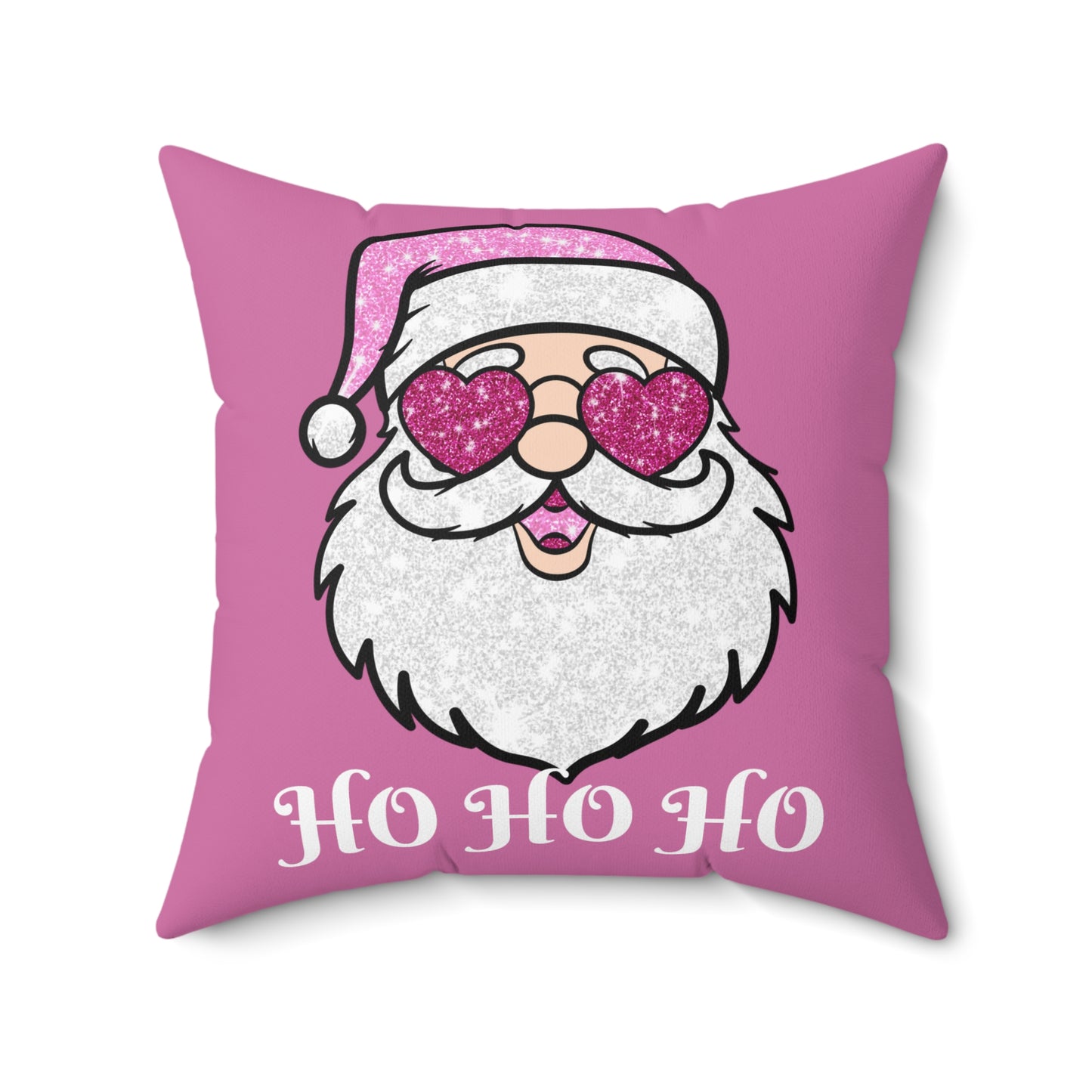 Pink Santa Throw Pillow Cover, Cute Santa Pillow, Christmas Pillow Cover, Holiday