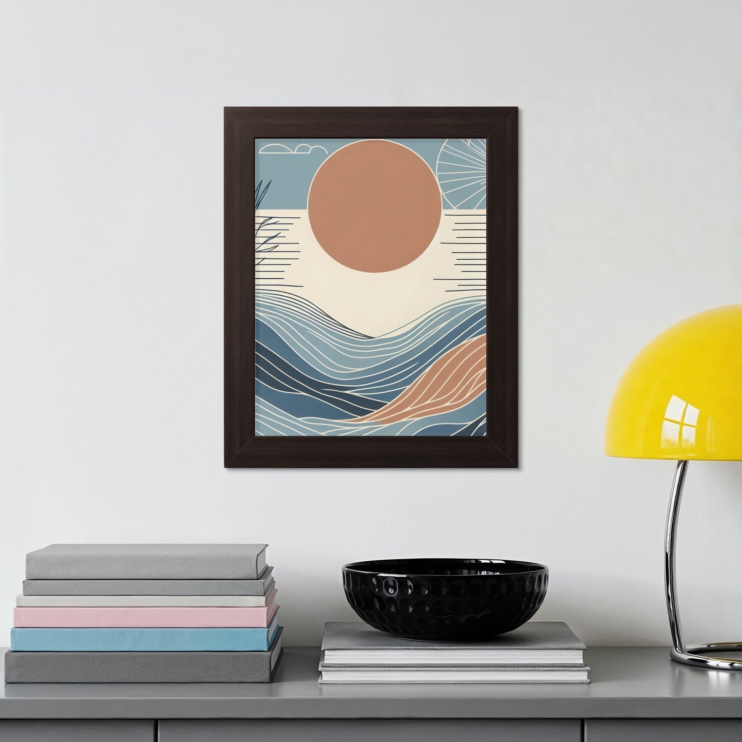 Abstract Minimalist Ocean Sunset Framed Wall Art product