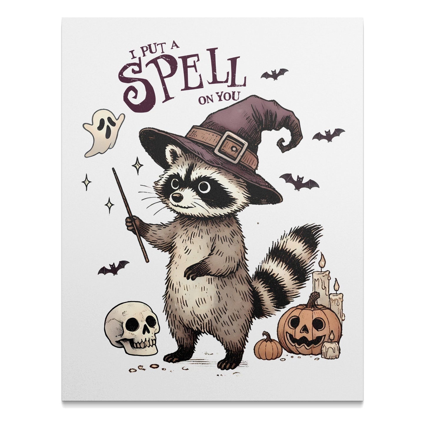 I Put A Spell On You Raccoon Print Halloween product type