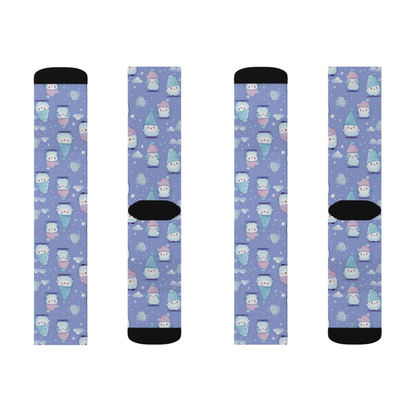 Kawaii Casual Socks, Blue Novelty Socks, Cool Cute Warm Socks, Fun Cozy