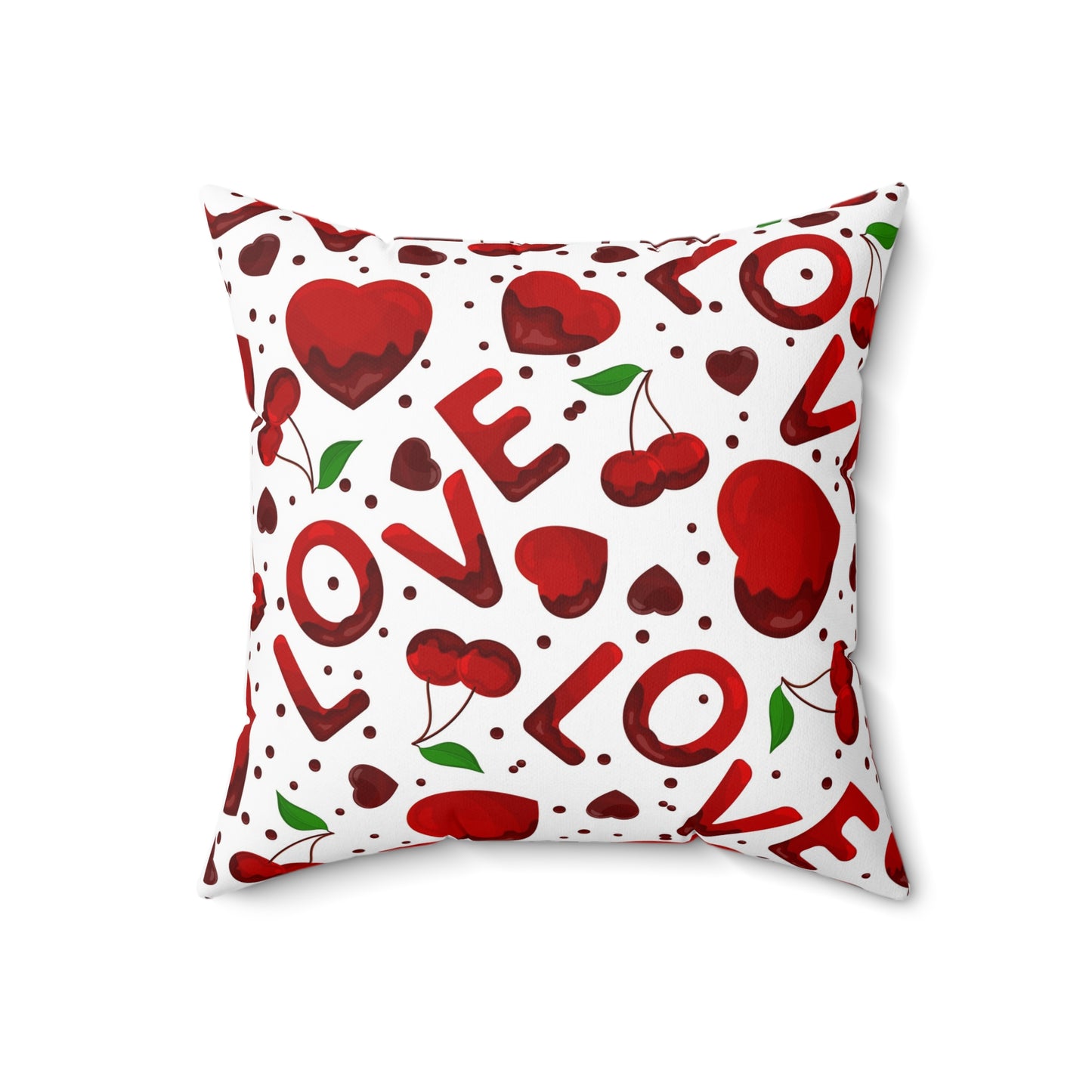 Cherry Love Throw Pillow for Sofa Cute Throw Pillow Cover Valentine Home Decor