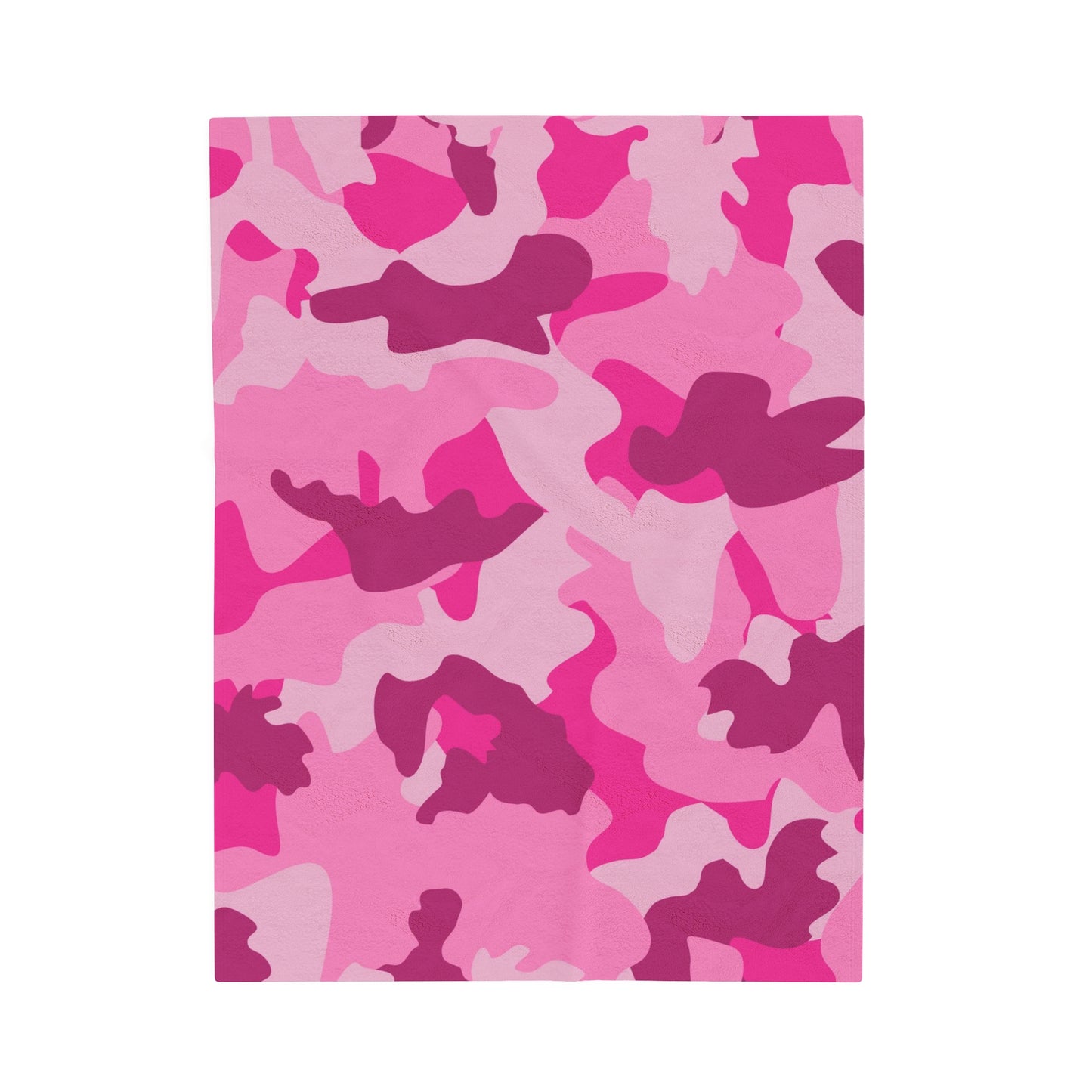 Pink Camouflage Velveteen Plush Blanket, Cozy Warm Throw Blanket