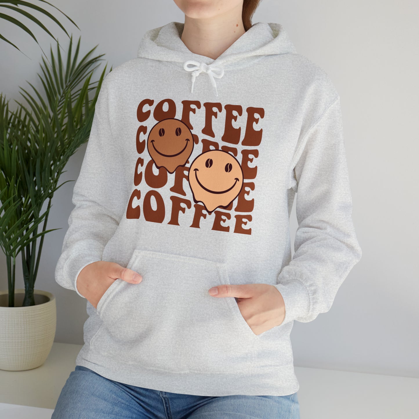 Retro Coffee Hoodie Sweatshirt, Oversize Streetwear Unisex Hooded Sweatshirt