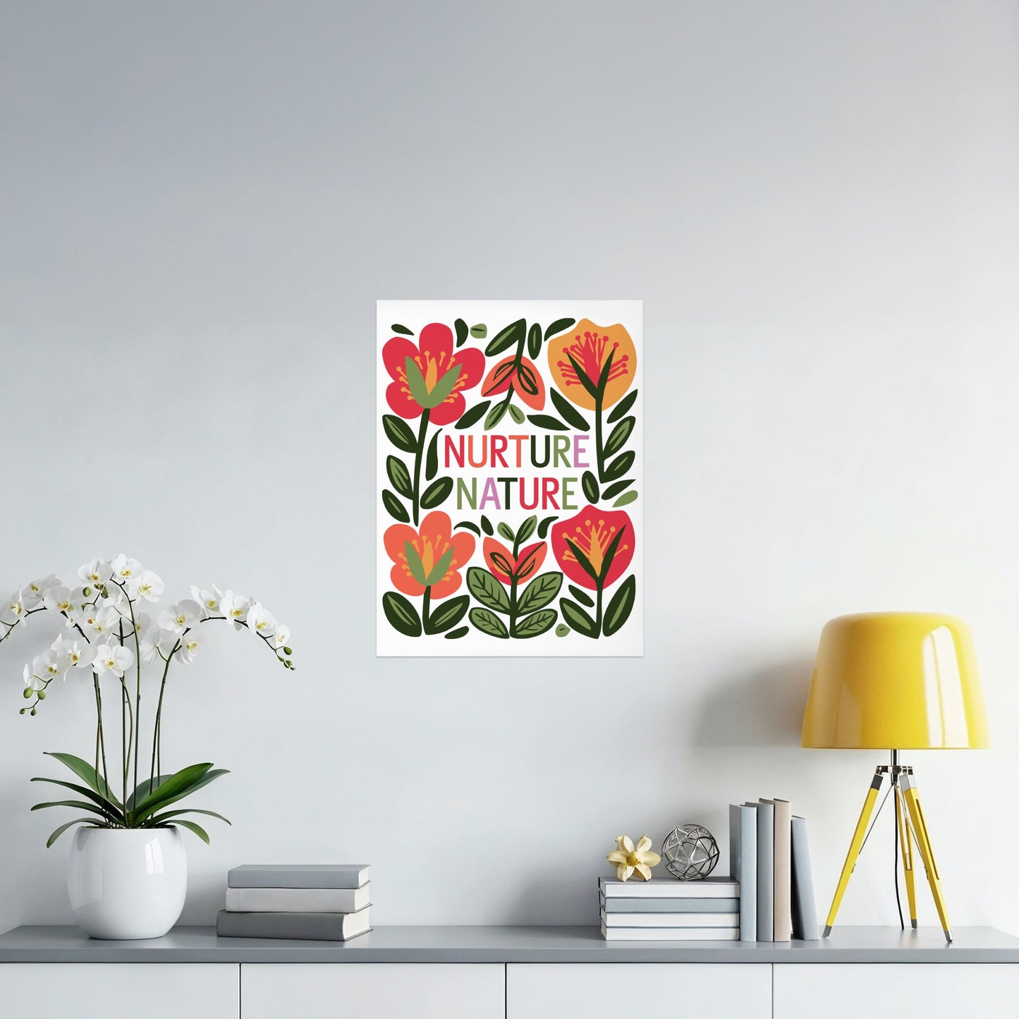 Nurture Nature Colorful Floral Wall Art Print product type
