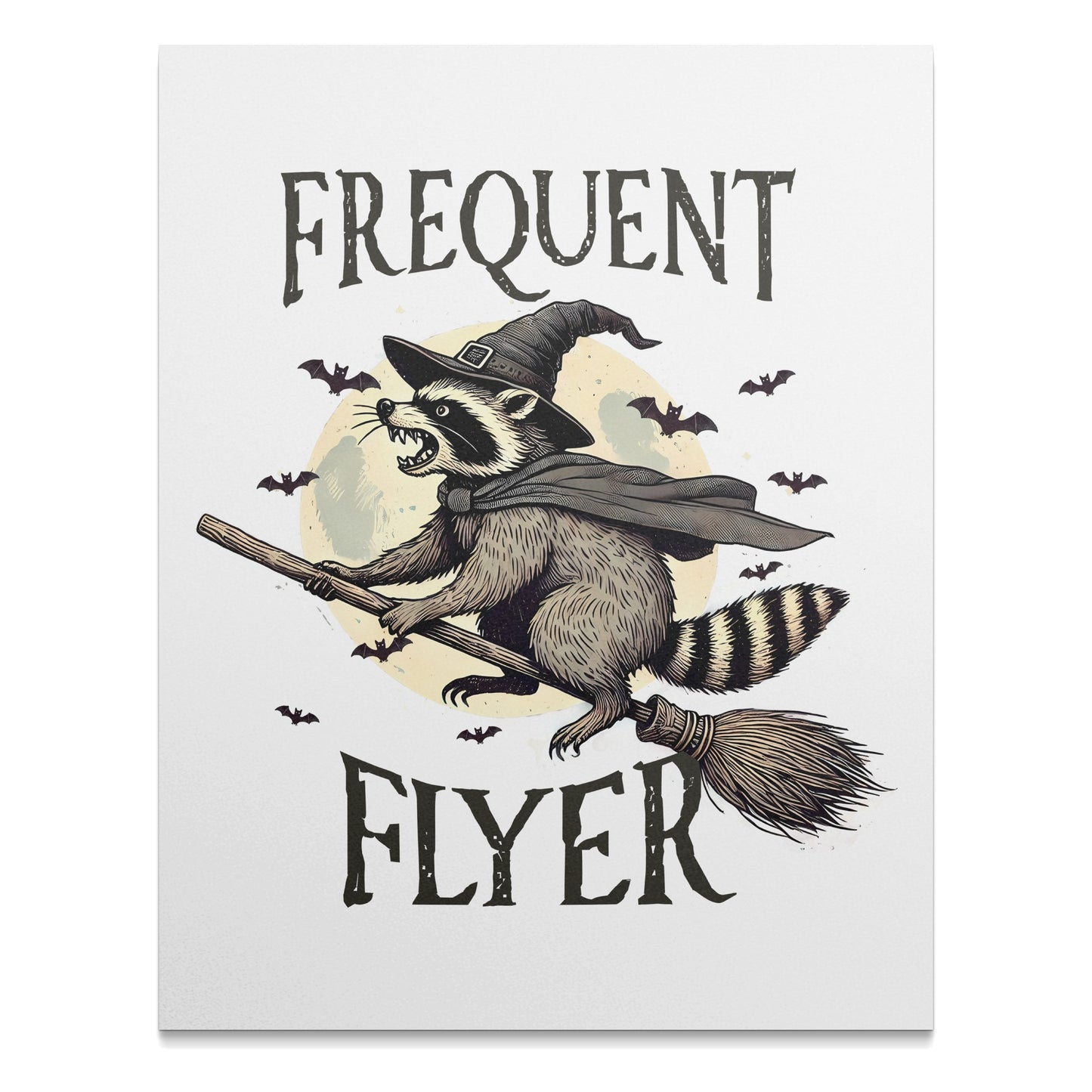 Frequent Flyer Witch Raccoon Decor Art Print product type