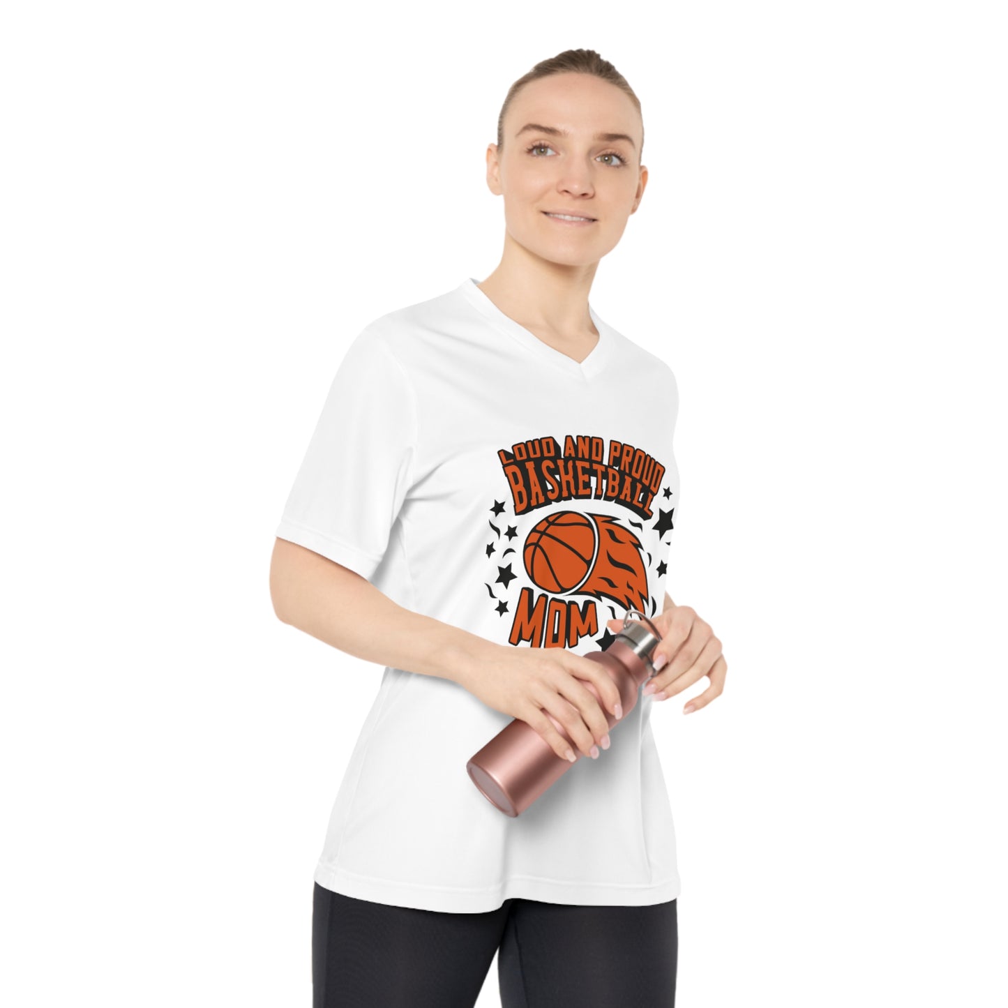 Loud and Proud Basketball Mom Performance Sport V-Neck T-Shirt