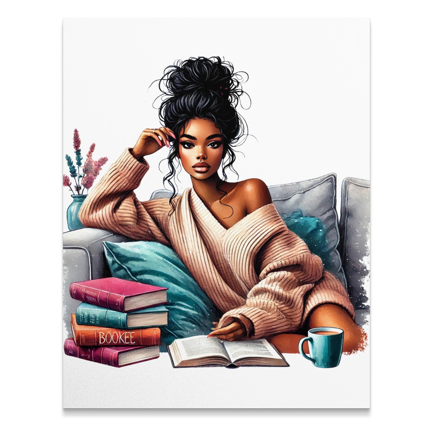 Stylish Cozy Living Room Decor Illustration product type
