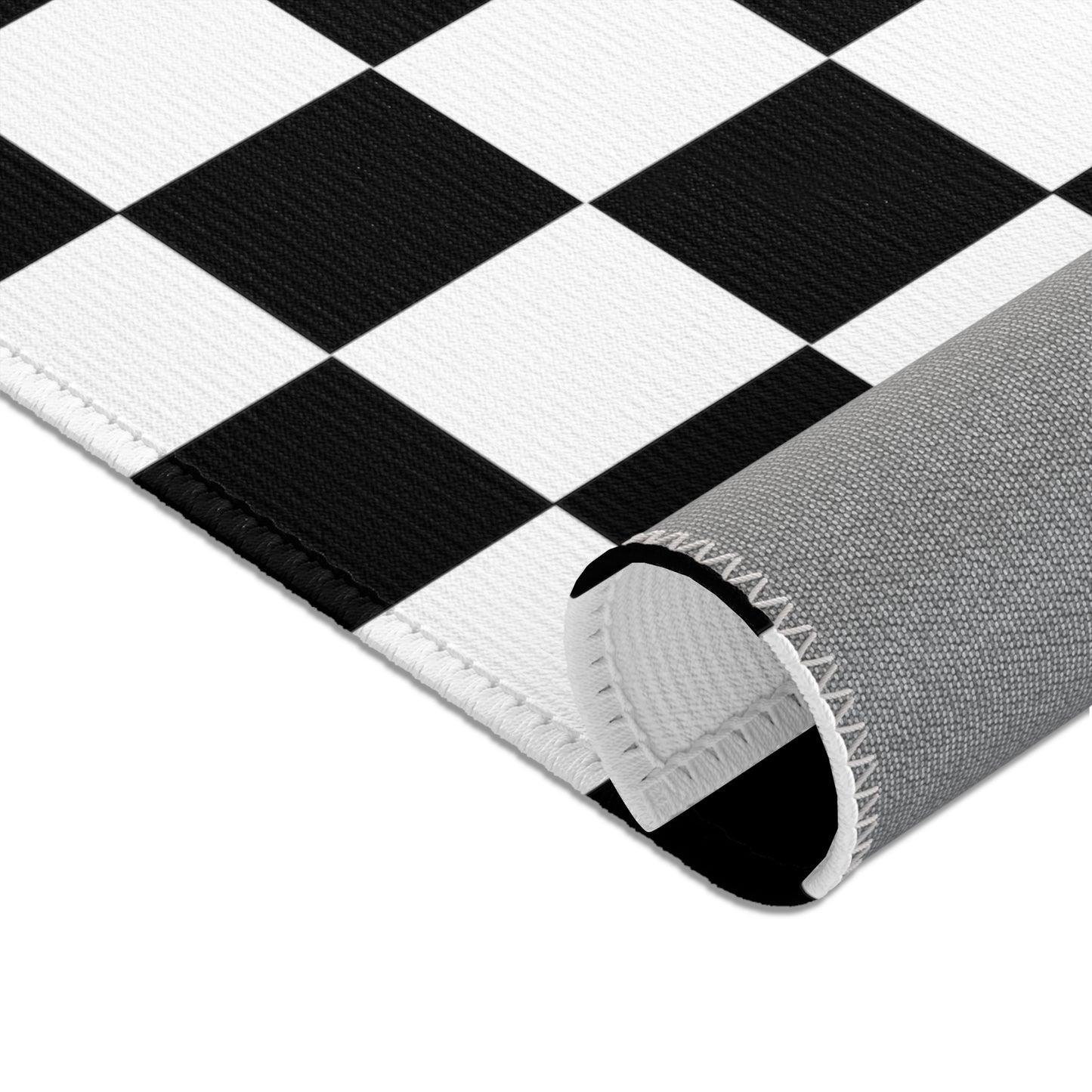 Black and White Checkered Area Rug, Cute Cool Living Room Rug, Minimalist Rug