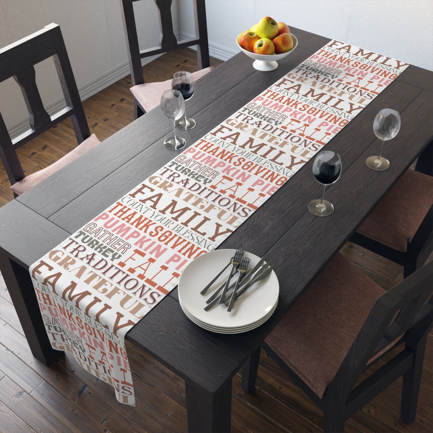 Thanksgiving Table Runner, Elegant Table Decoration Fall Holiday Table Decor