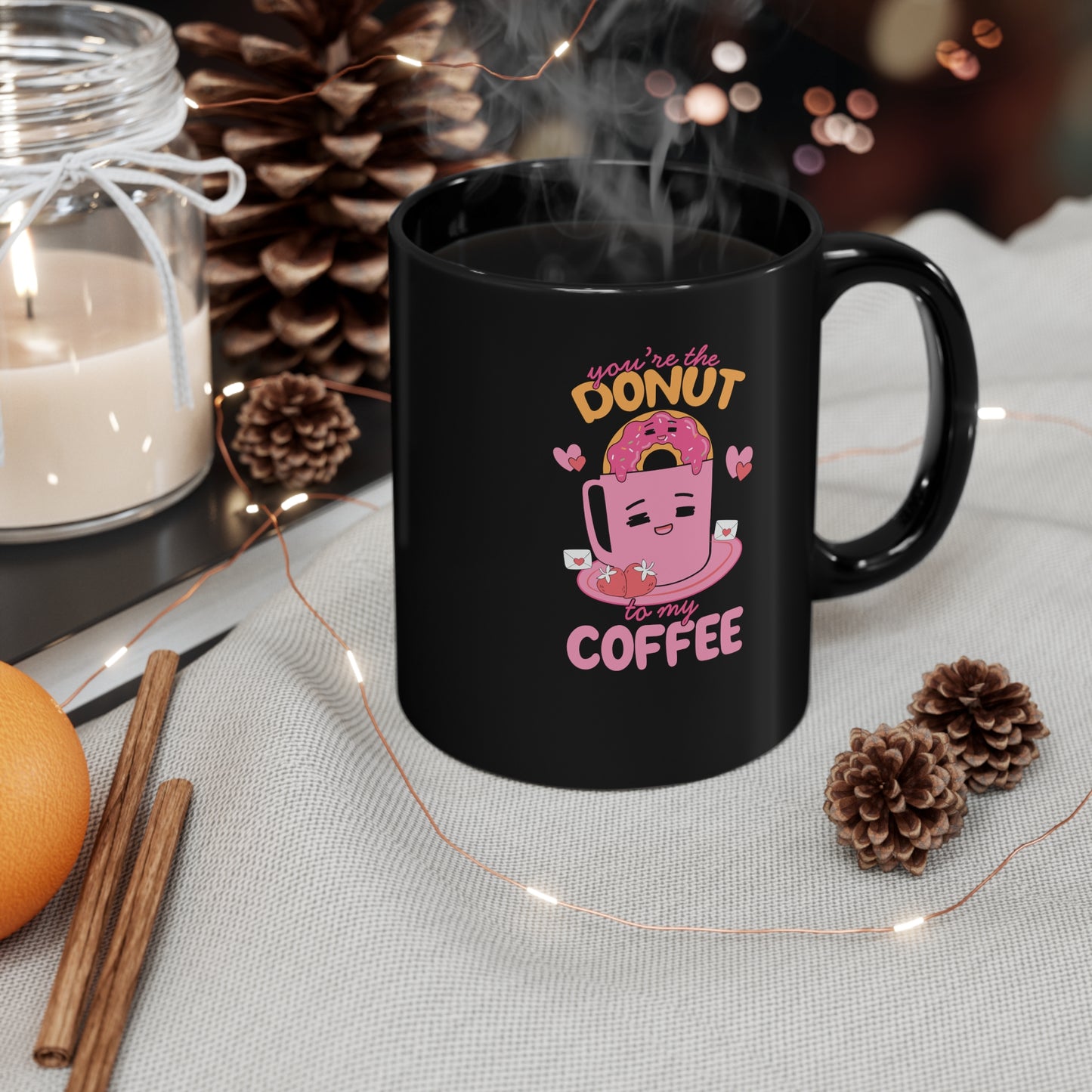 Valentine's Day Coffee Mug, Coffee Lover Gift, Funny Coffee Mug, Cute Mug for Valentine's Day, 11oz Black Mug