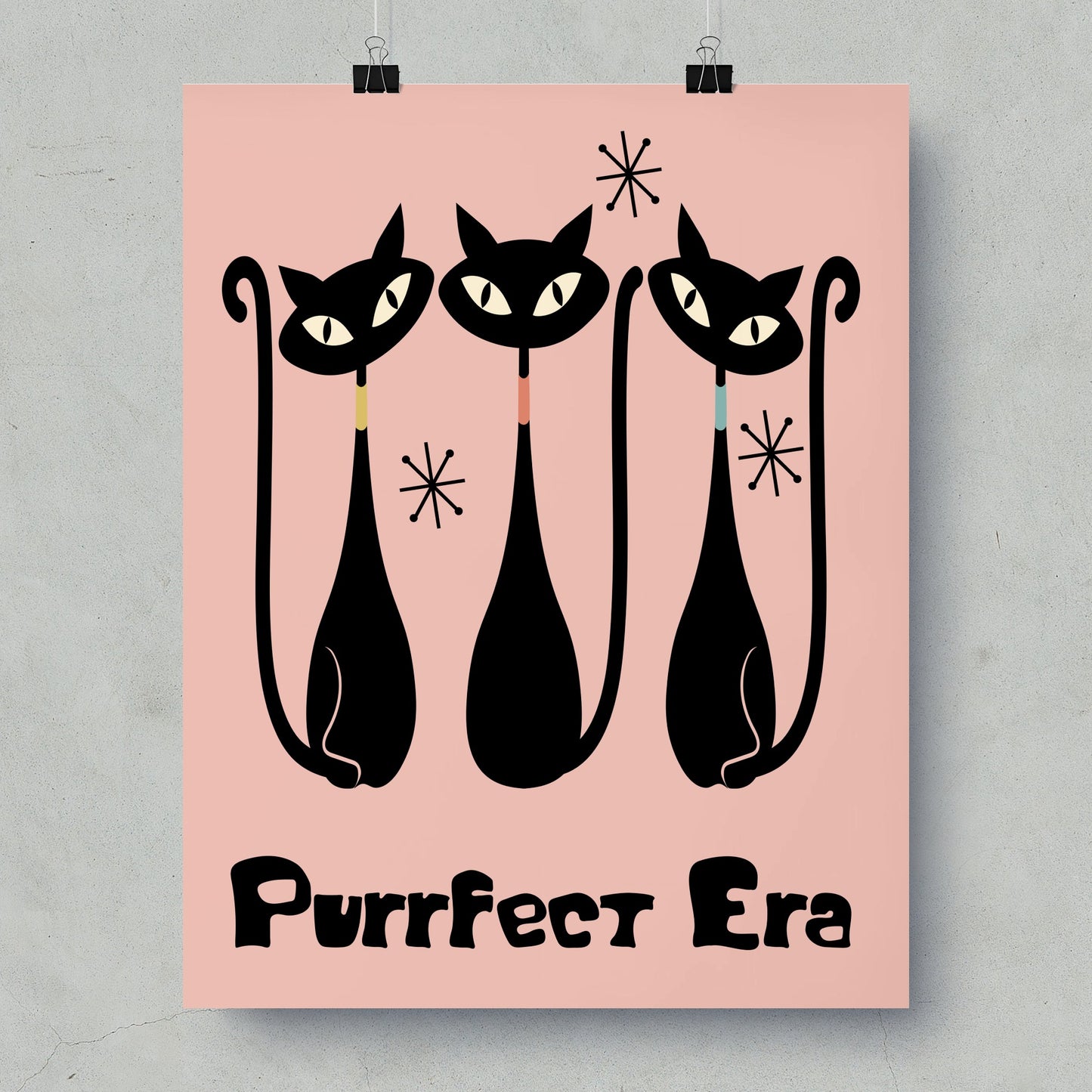 Whimsical Cat Trio Purrfect Era Poster product