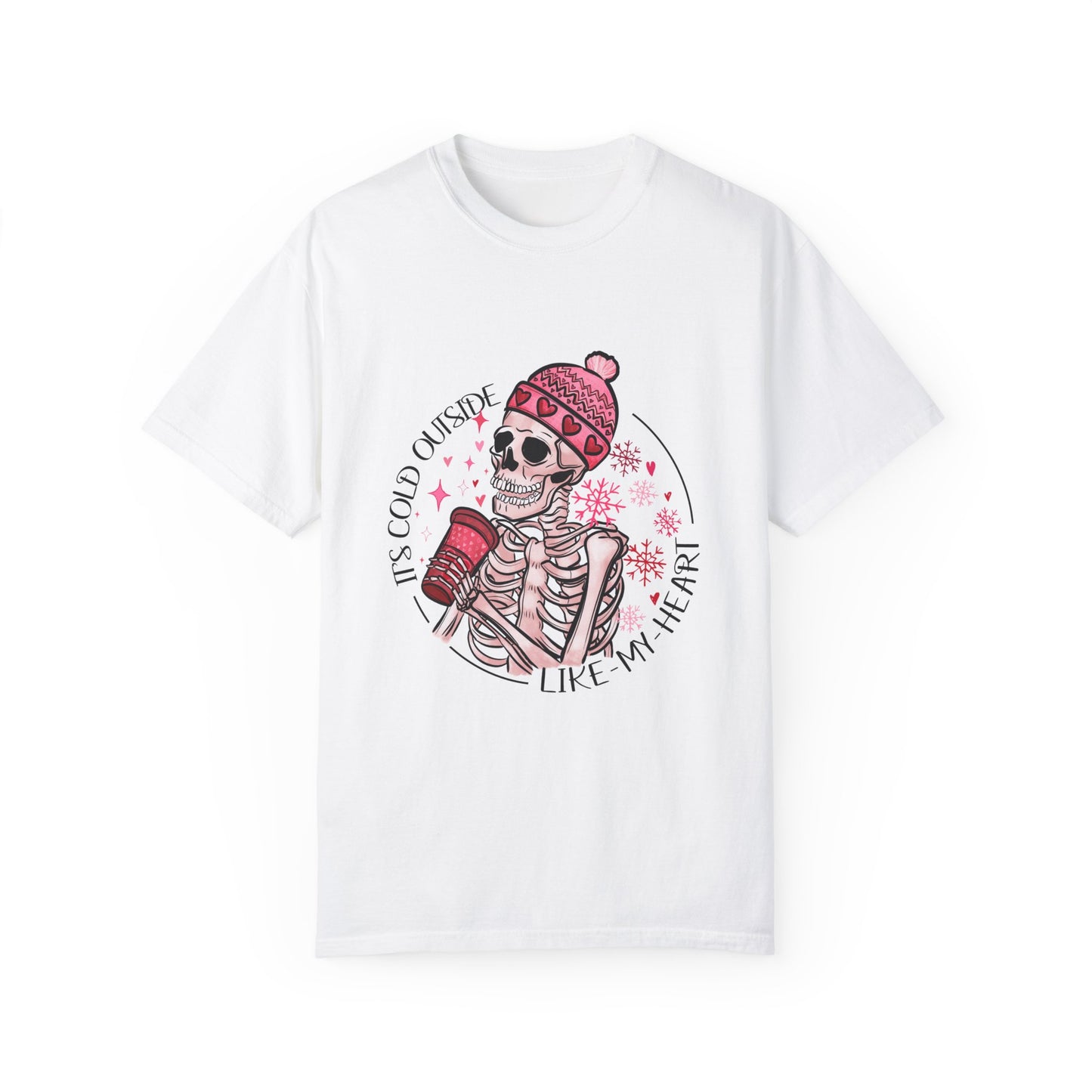 Valentine Skeleton Cold Like My Heart Graphic Tee Shirt Goth Valentine Shirt