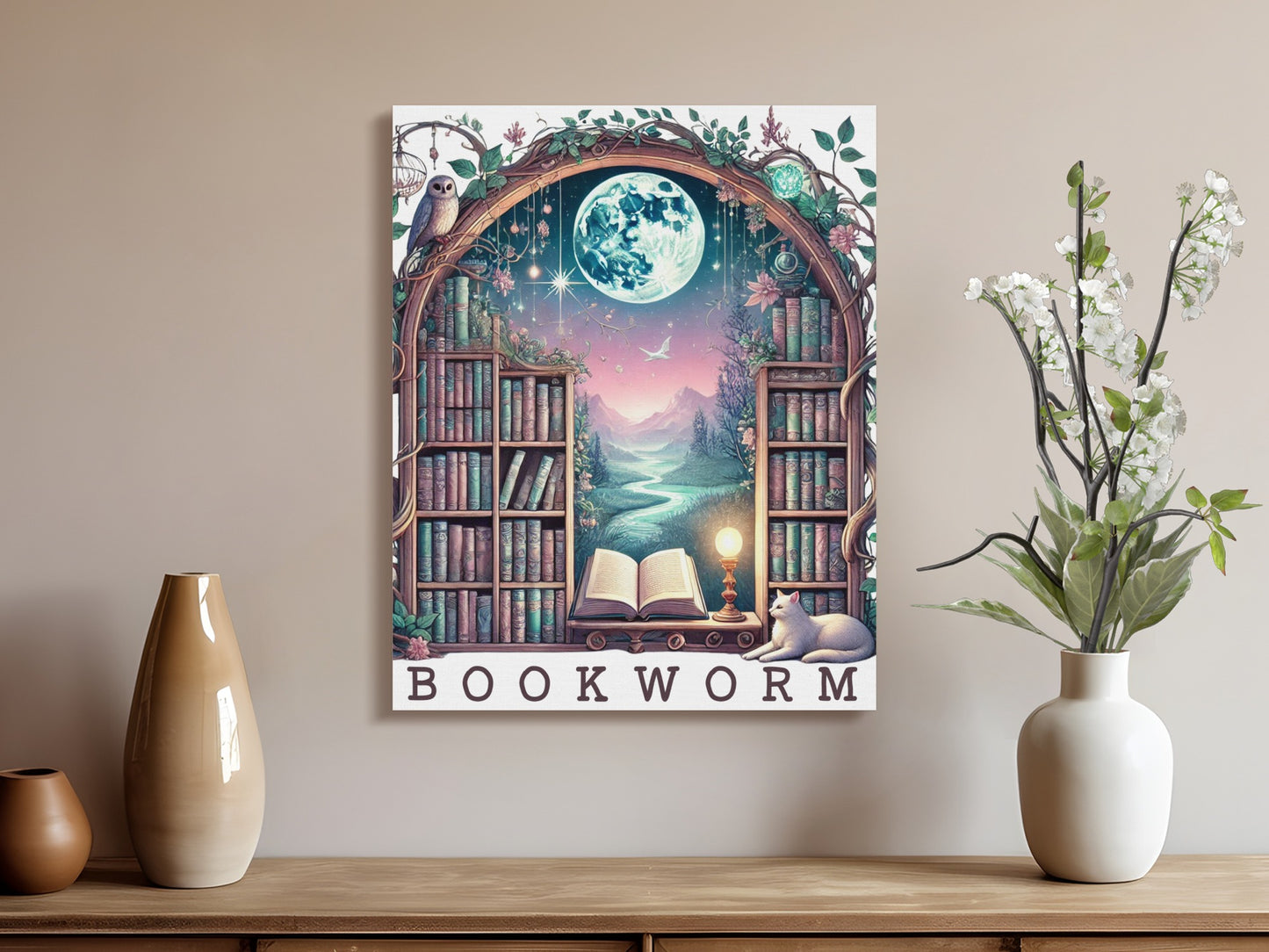 Dreamy Bookworm Library Artwork Wall Decor product