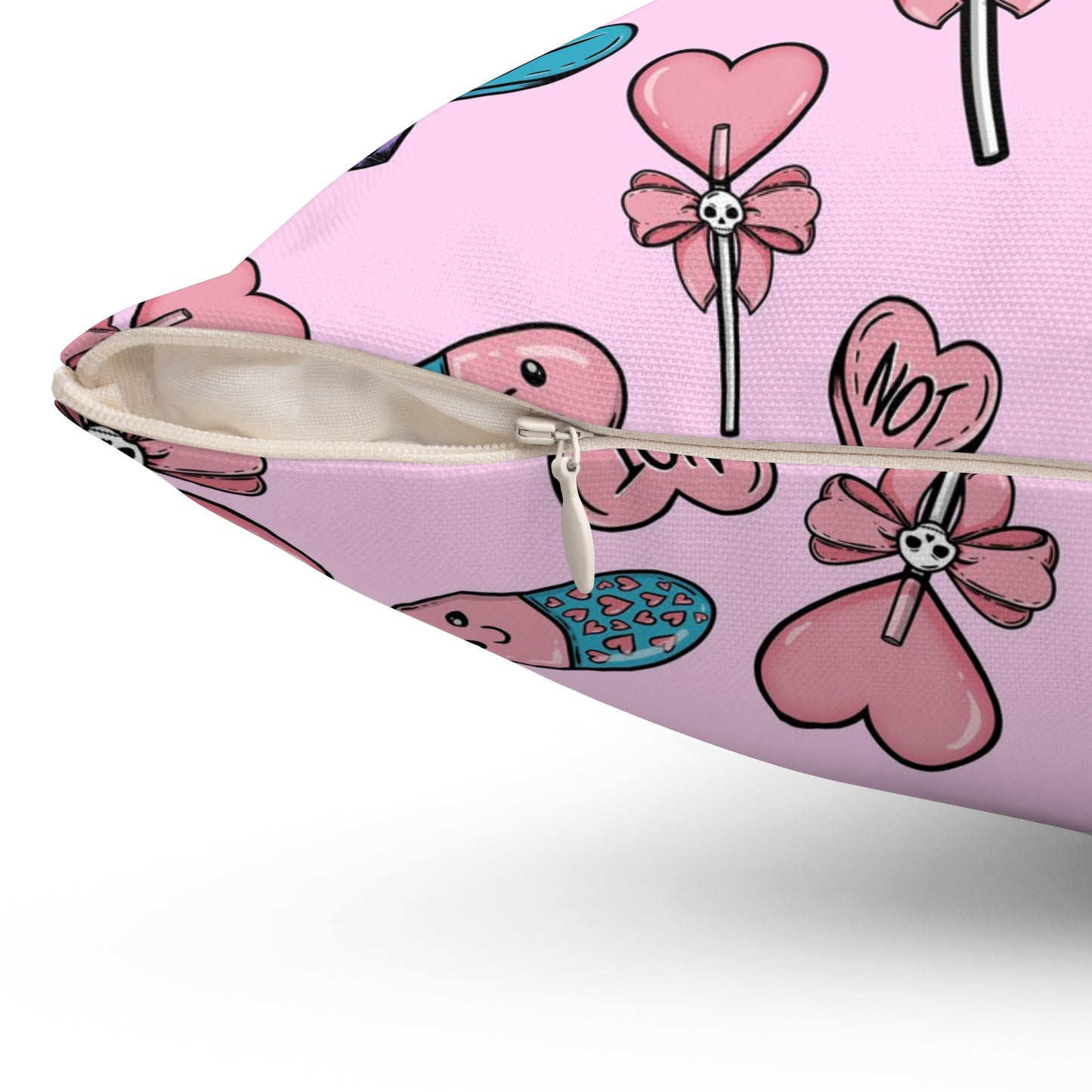 Pastel Goth Valentine's Day Pillow and Pillow Cover Pillow Spun Polyester Square Pillow