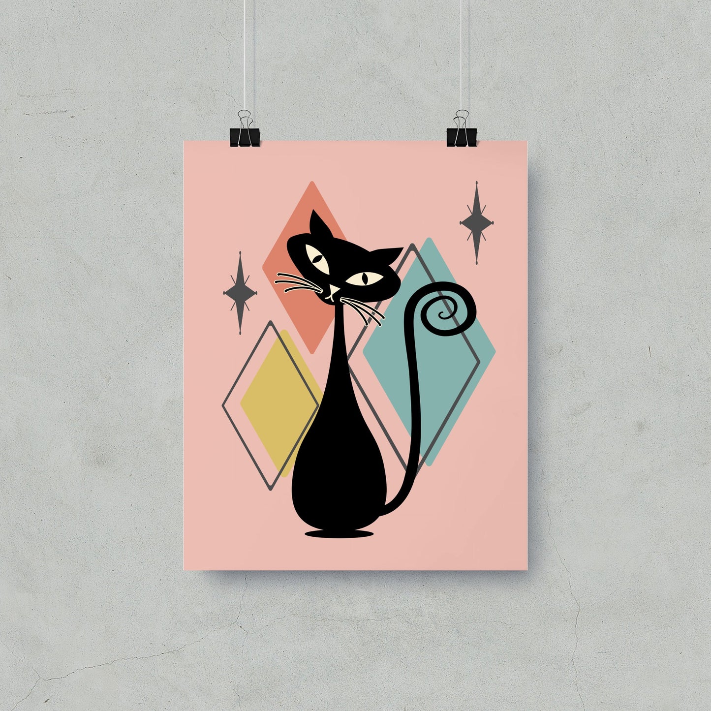 Vintage Black Cat Artwork Retro-Inspired Wall Decor product type