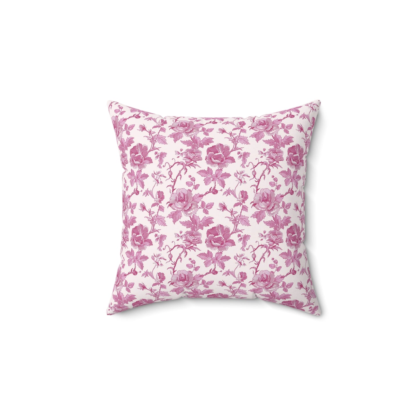 Pink Floral Toile Pillow, Coquette Home Decor Decorative Accent Throw Pillow Cover