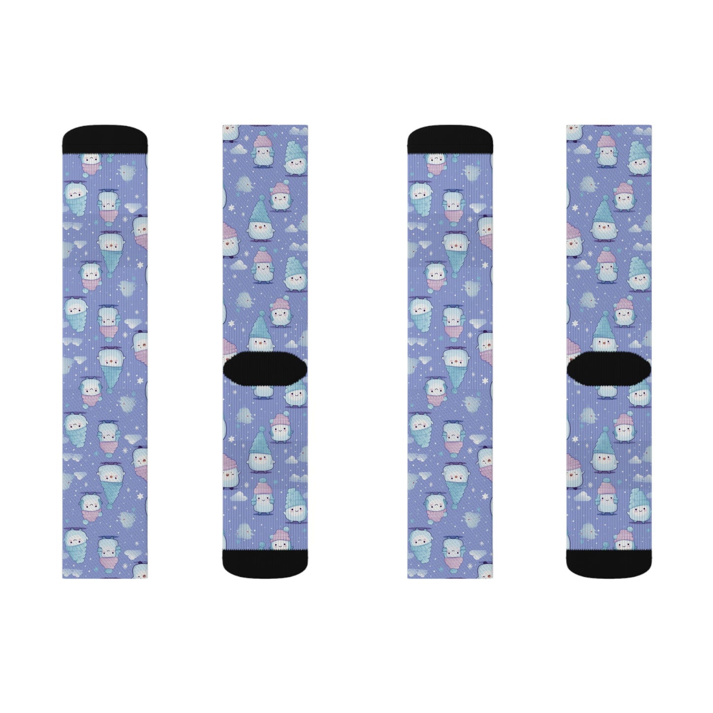 Kawaii Casual Socks, Blue Novelty Socks, Cool Cute Warm Socks, Fun Cozy