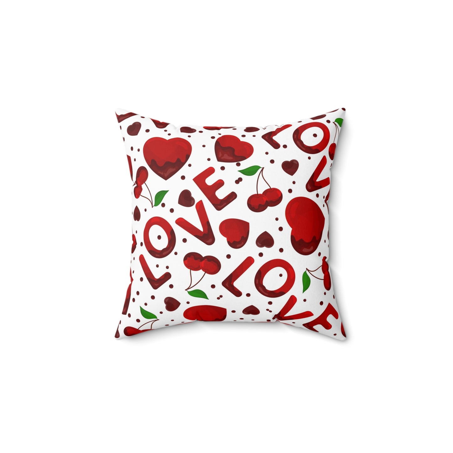 Cherry Love Throw Pillow for Sofa Cute Throw Pillow Cover Valentine Home Decor