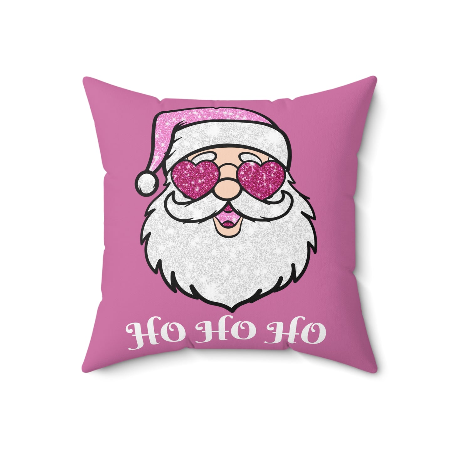 Pink Santa Throw Pillow Cover, Cute Santa Pillow, Christmas Pillow Cover, Holiday