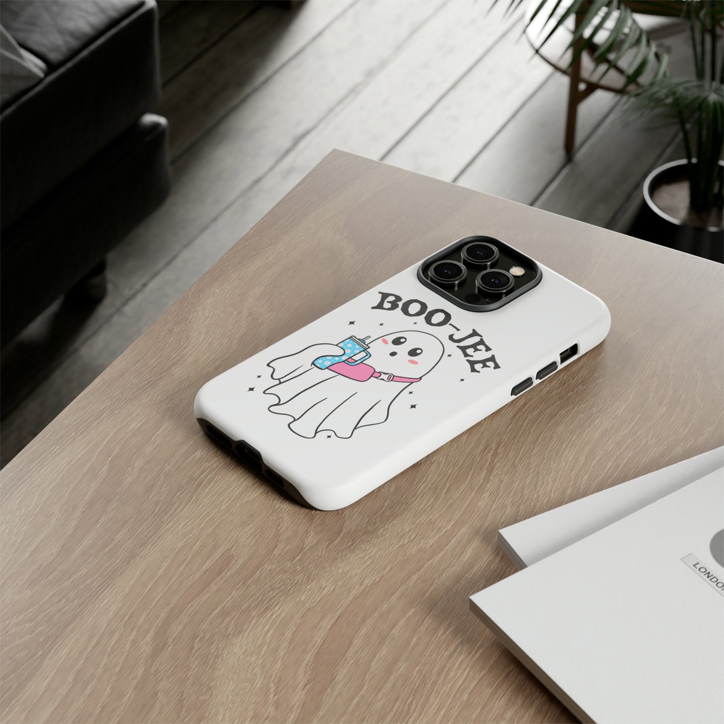 Boo Jee Ghost Phone Case, Halloween Cell Phone Case, Cute iPhone 15 Case