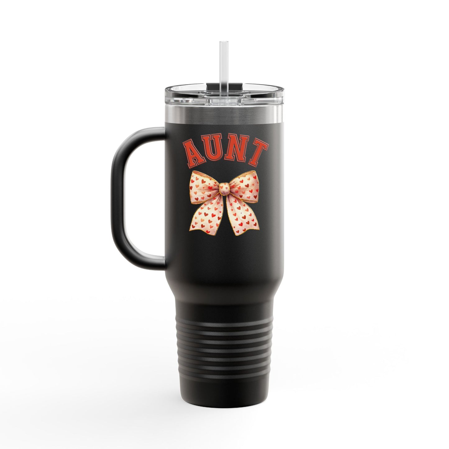 Aunt Coquette Stlye Insulated Travel Mug, Coquette Bow Coffee Tumbler, 40oz Stainless Steel