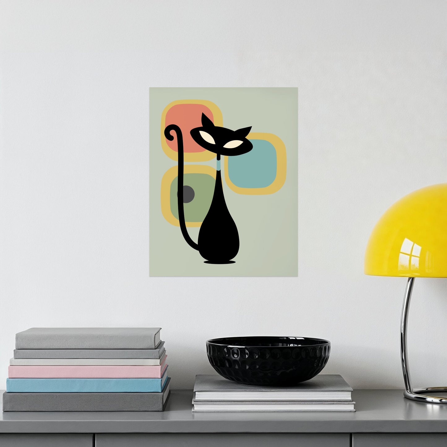 Stylish Retro Cat Art Poster for Modern Home Decor product