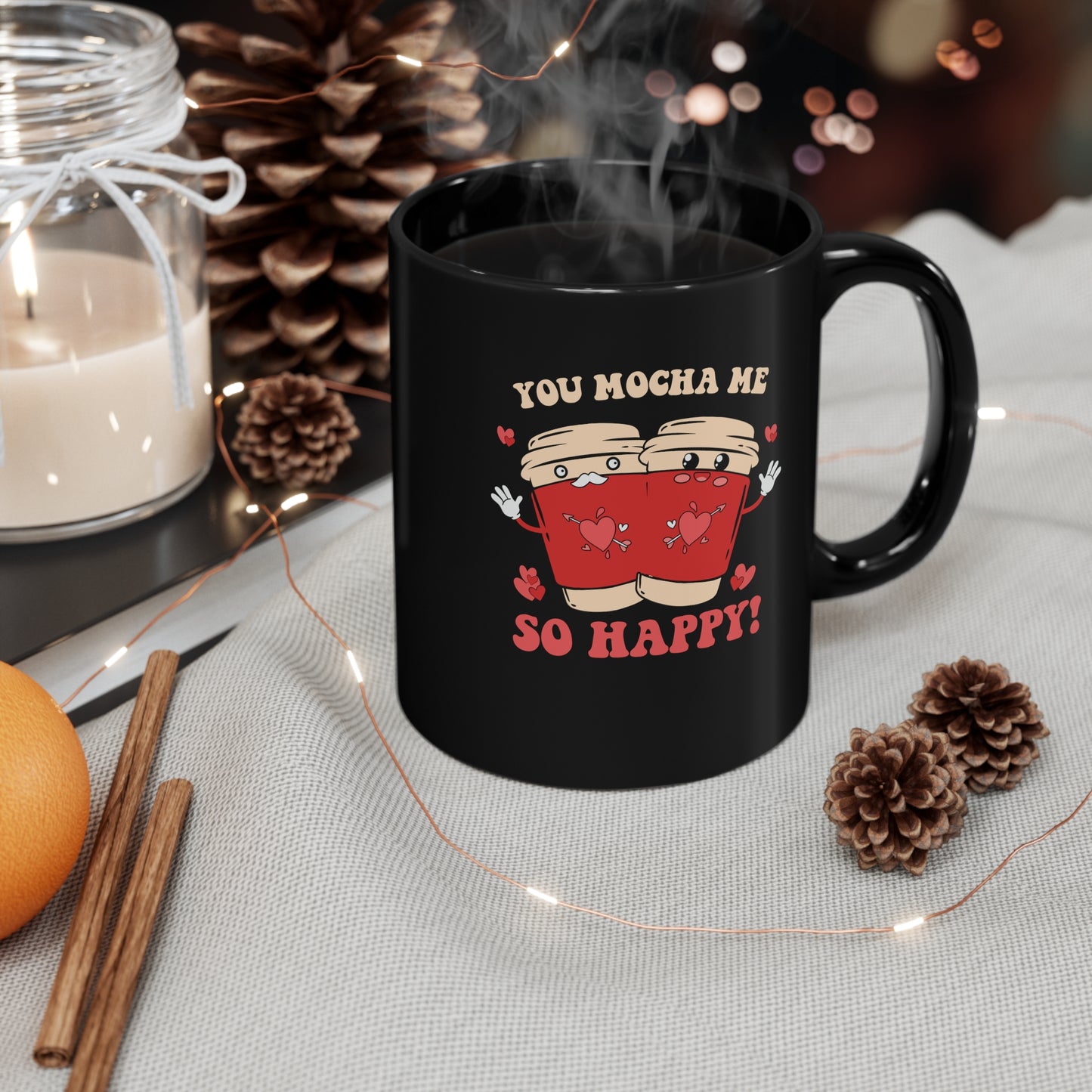 Funny Valentine's Day Coffee Mug, Gift for Coffee Lovers and  Couples  11oz Black Mug