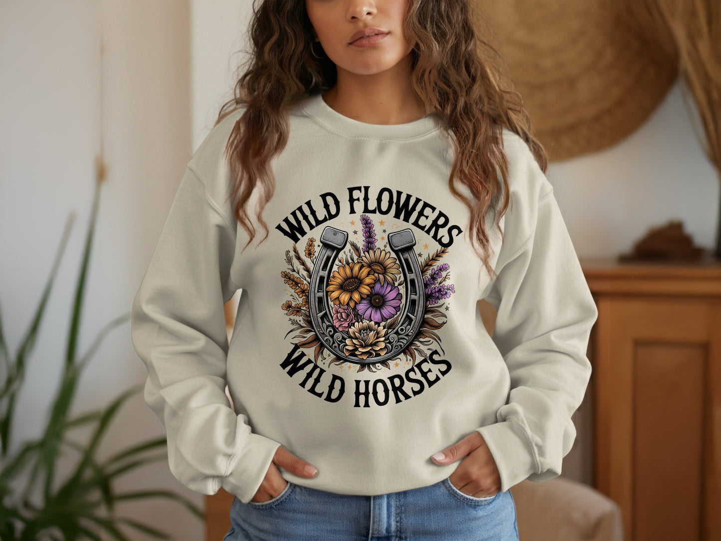 Wild Flowers Wild Horses Graphic Sweatshirt product
