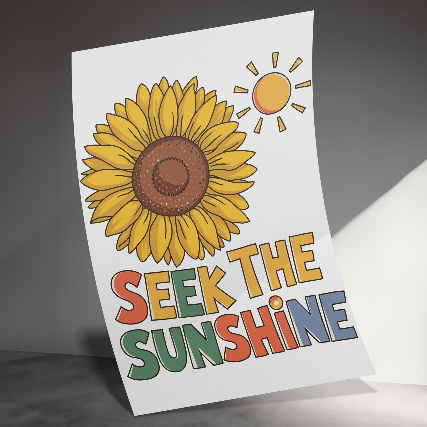 Seek The Sunshine Sunflower Themed Poster product type