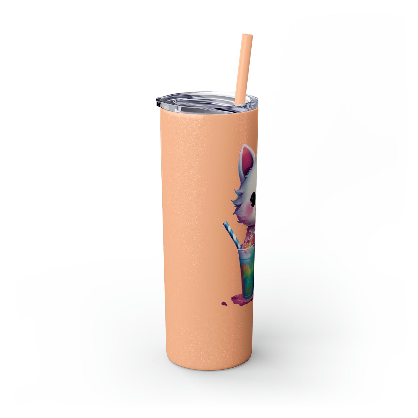 Kawaii Pastel Cat Skinny Tumbler with Straw, Maars Tumbler 20oz Sublimation