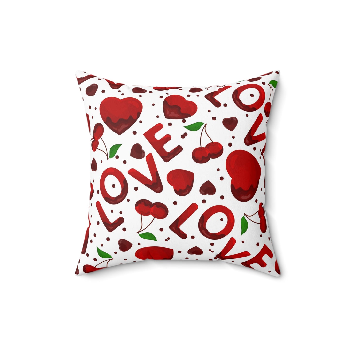 Cherry Love Throw Pillow for Sofa Cute Throw Pillow Cover Valentine Home Decor