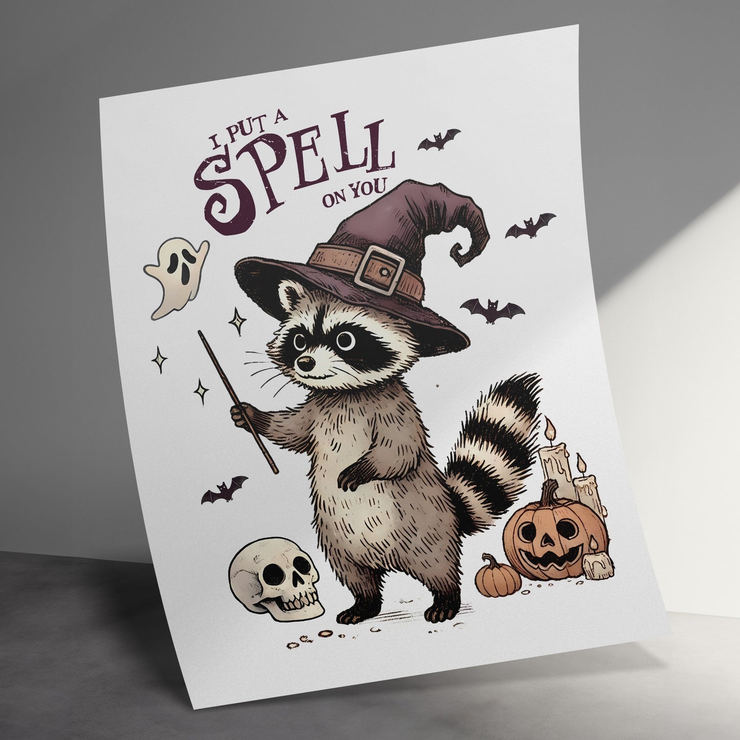 I Put a Spell on You Raccoon Witch Poster product