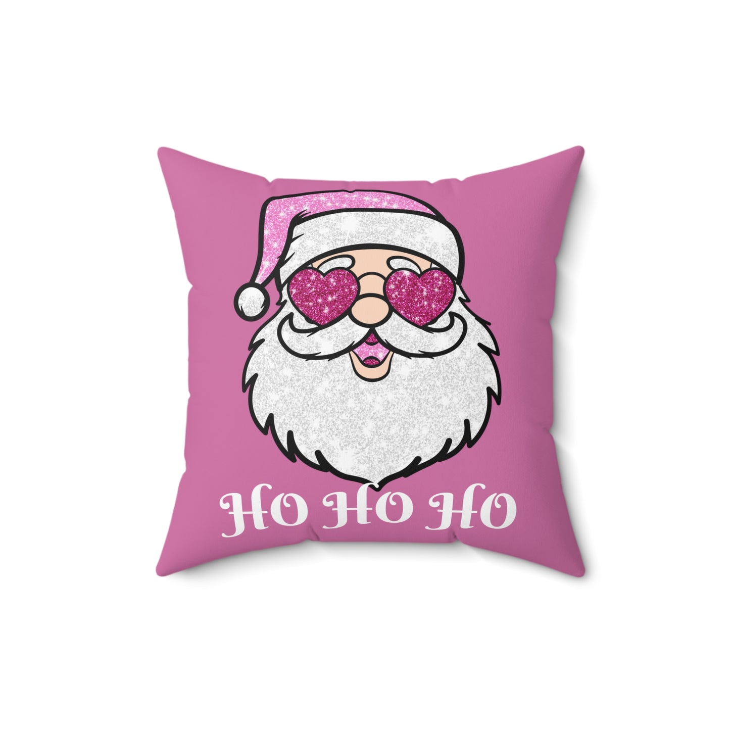 Pink Santa Throw Pillow Cover, Cute Santa Pillow, Christmas Pillow Cover, Holiday