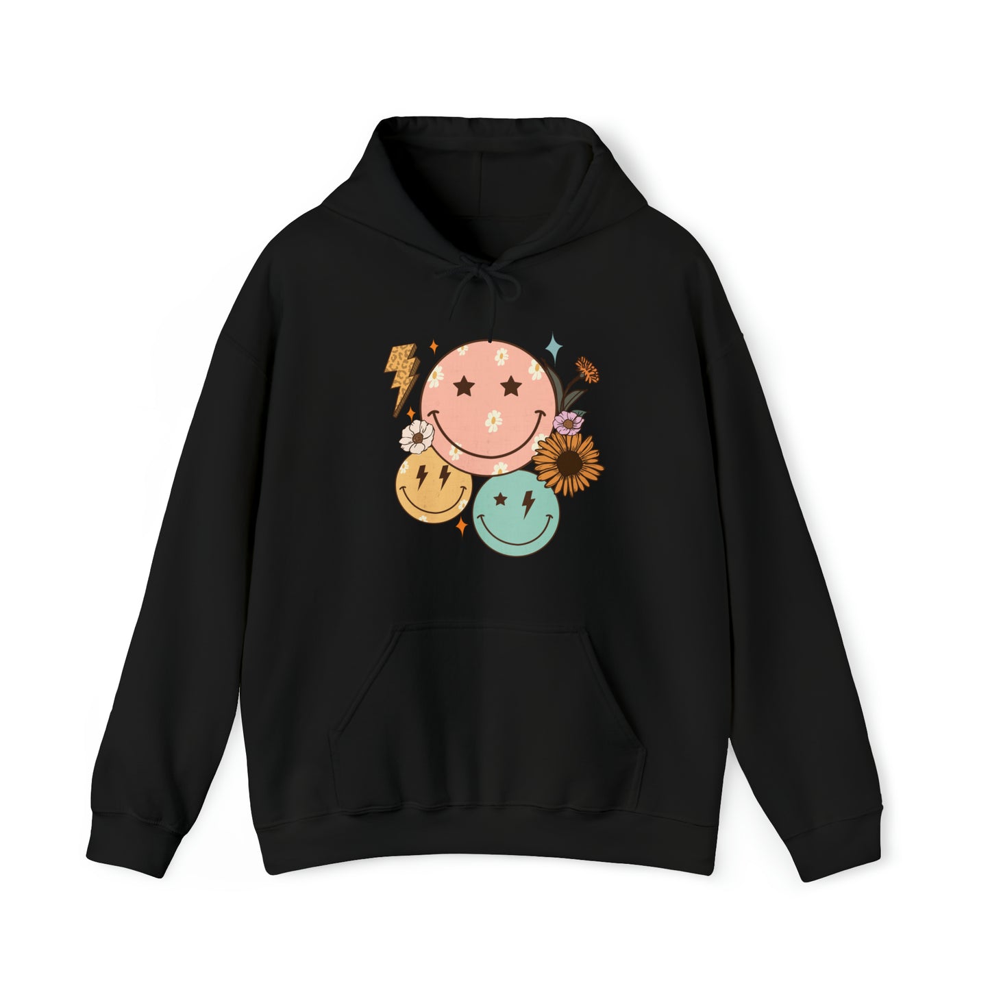 Cool Retro Happy Face Hoodie Sweatshirt Streetwear Unisex Hooded Sweatshirt