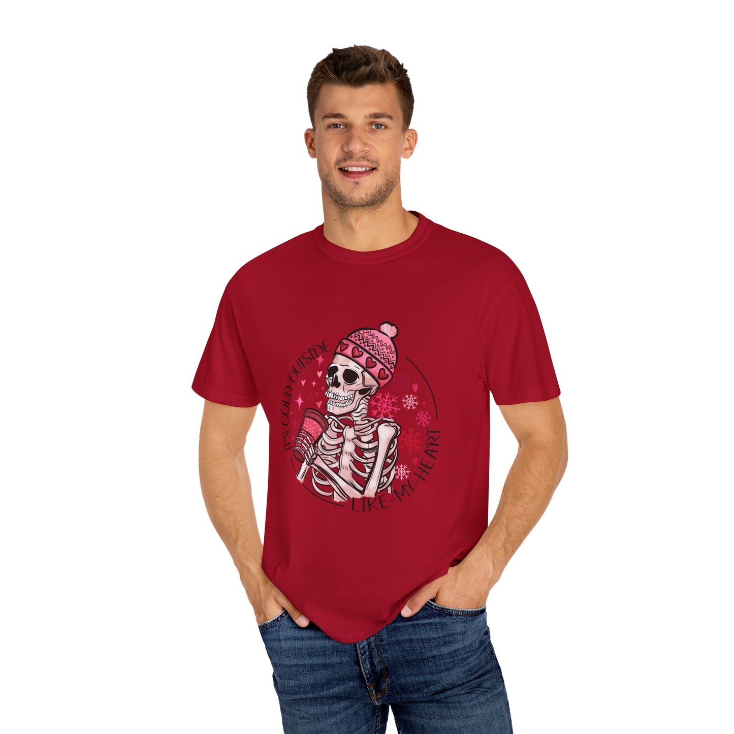 Valentine Skeleton Cold Like My Heart Graphic Tee Shirt Goth Valentine Shirt