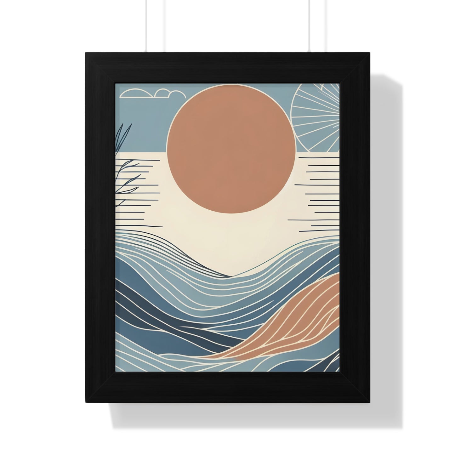 Abstract Sunset and Waves Framed Wall Art product